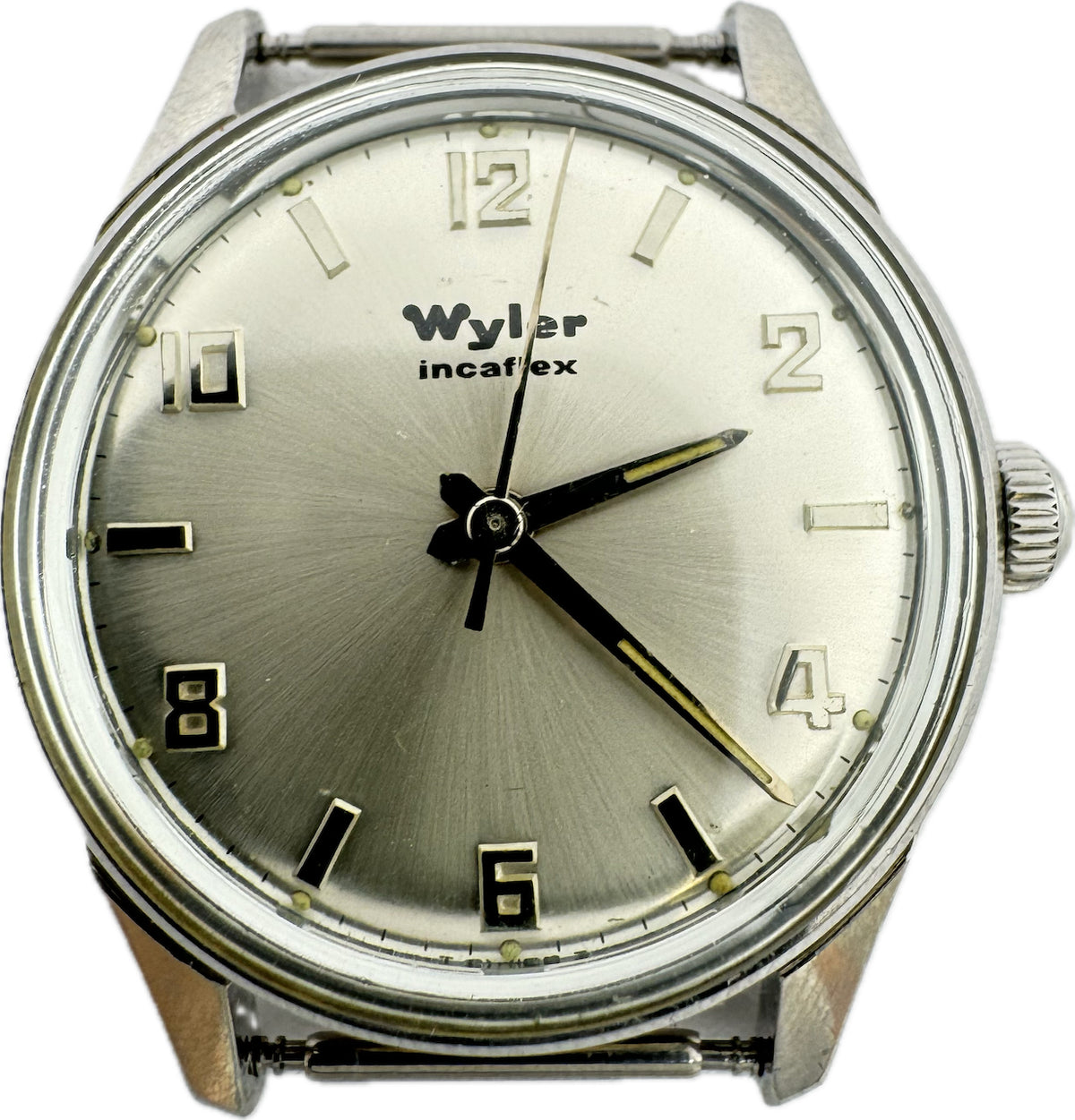 Vintage 30mm Wyler 1974-1122 Men's Mechanical Wristwatch Swiss Steel for Parts