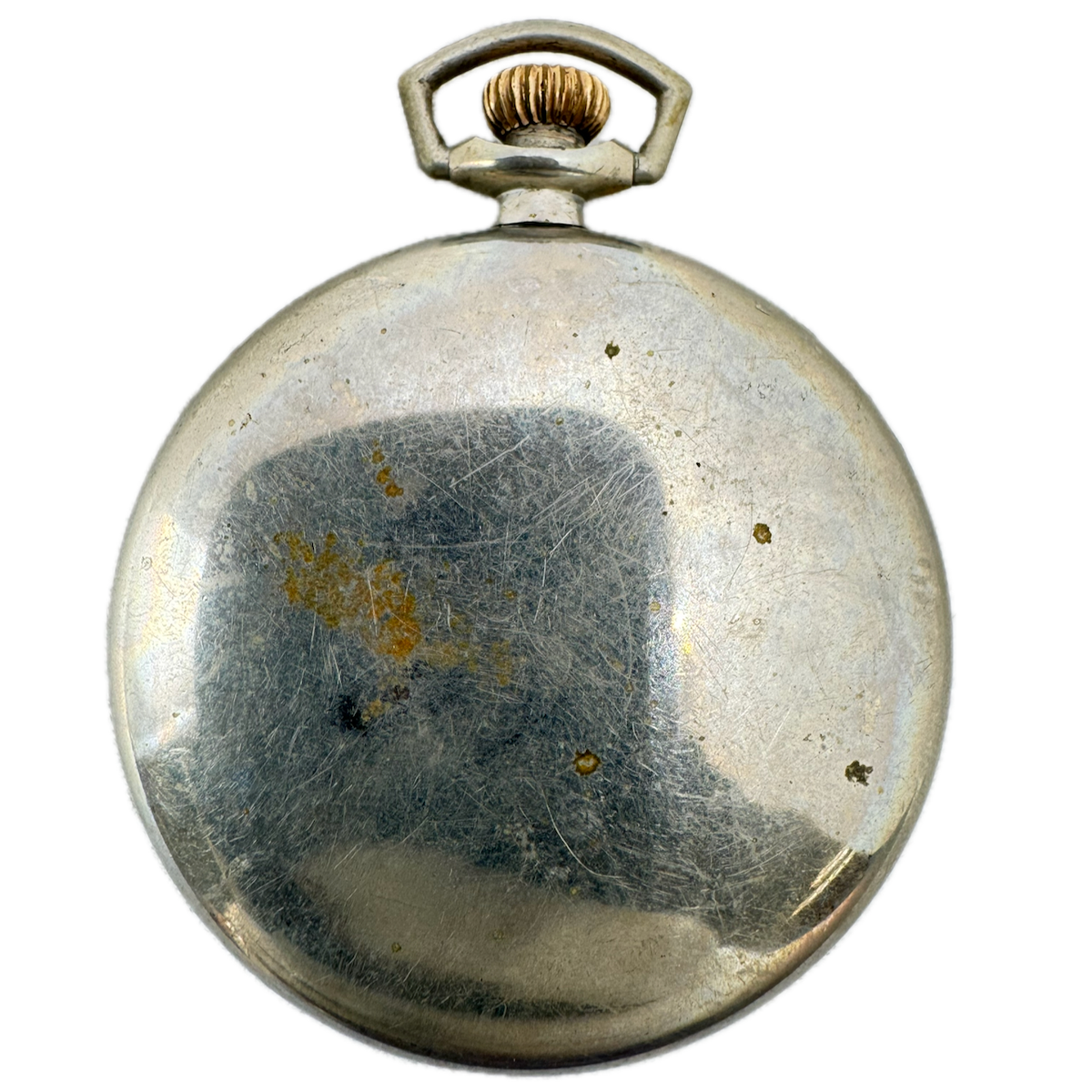 Antique 16s Keystone Open Face Pocket Watch Case Nickel Alloy USA Gold Crown