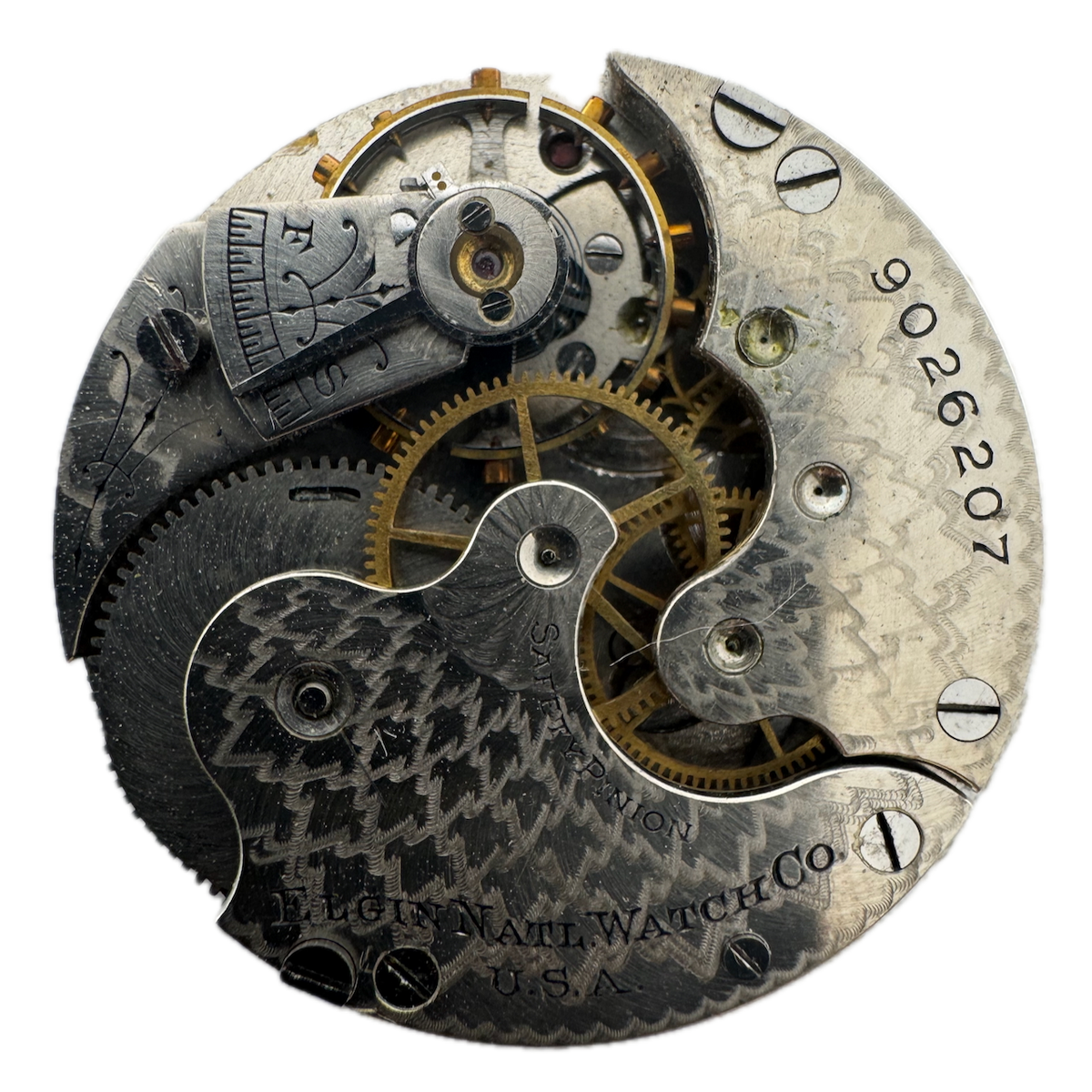 Antique 0s 1901 Elgin Multicolor 7 Jewel Hunter Pocket Watch Movement 222 USA 1