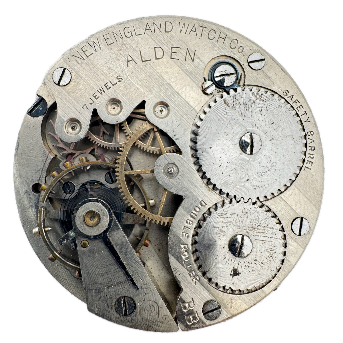 Antique 16s New England 7 Jewel Mechanical Pocket Watch Movement American