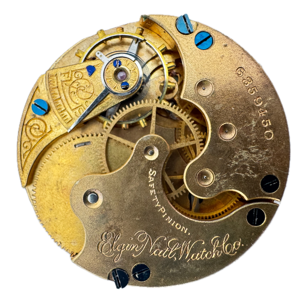 Antique 6s 1896 Elgin Multicolor 7j Mechanical Hunter Pocket Watch Movement 117