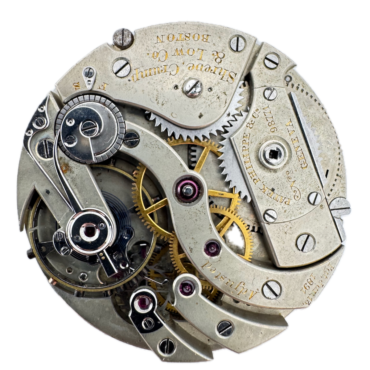Antique 42mm 1891 Patek Phillippe Shreve Mechanical Pocket Watch Movement Swiss