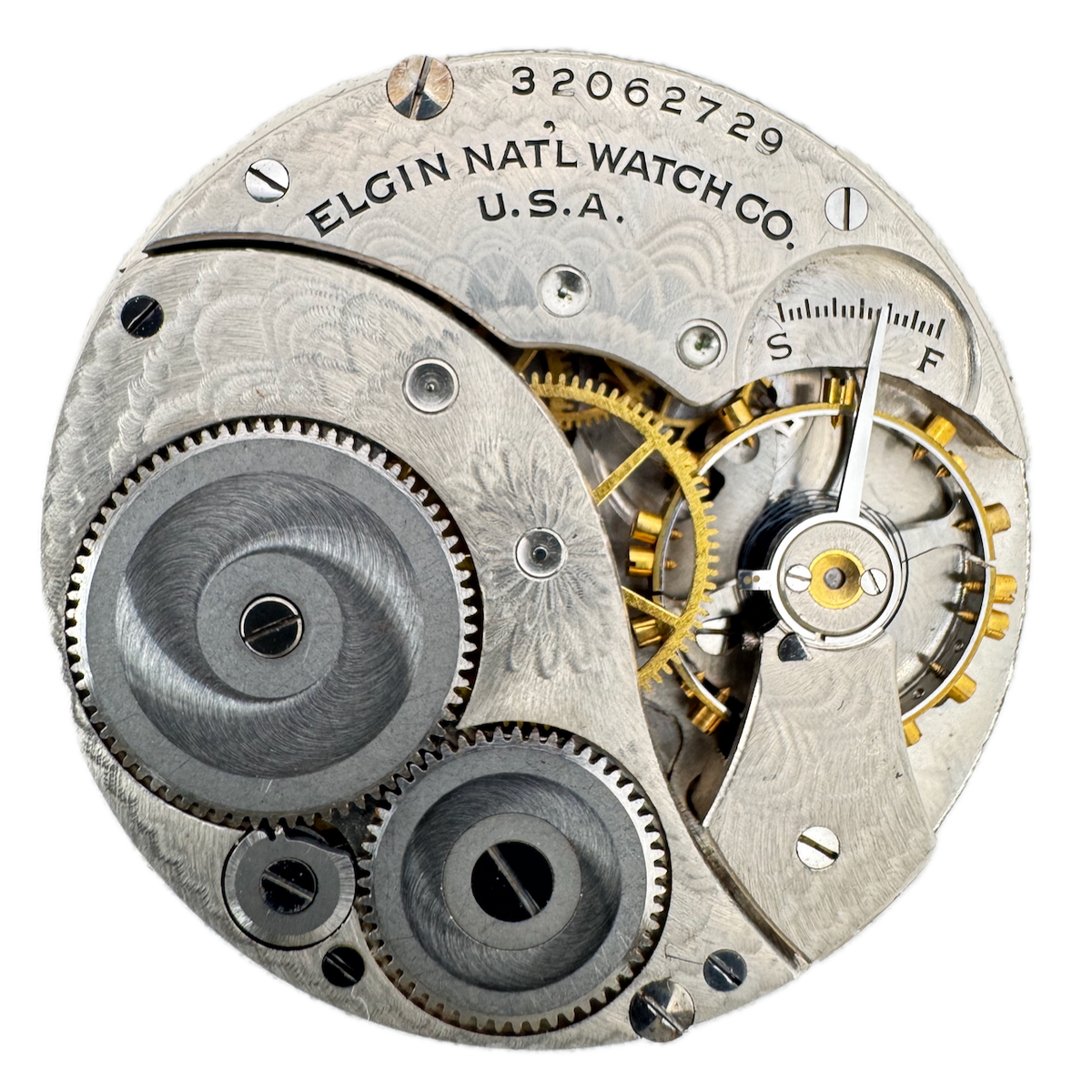 Vintage 12s 1930 Elgin 3 7 Jewel Mechanical Pocket Watch Movement 303 USA