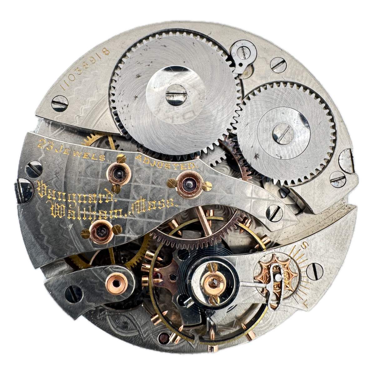 Antique 16s 1901 Waltham 23j Mechanical Pocket Watch Movement Vanguard USA