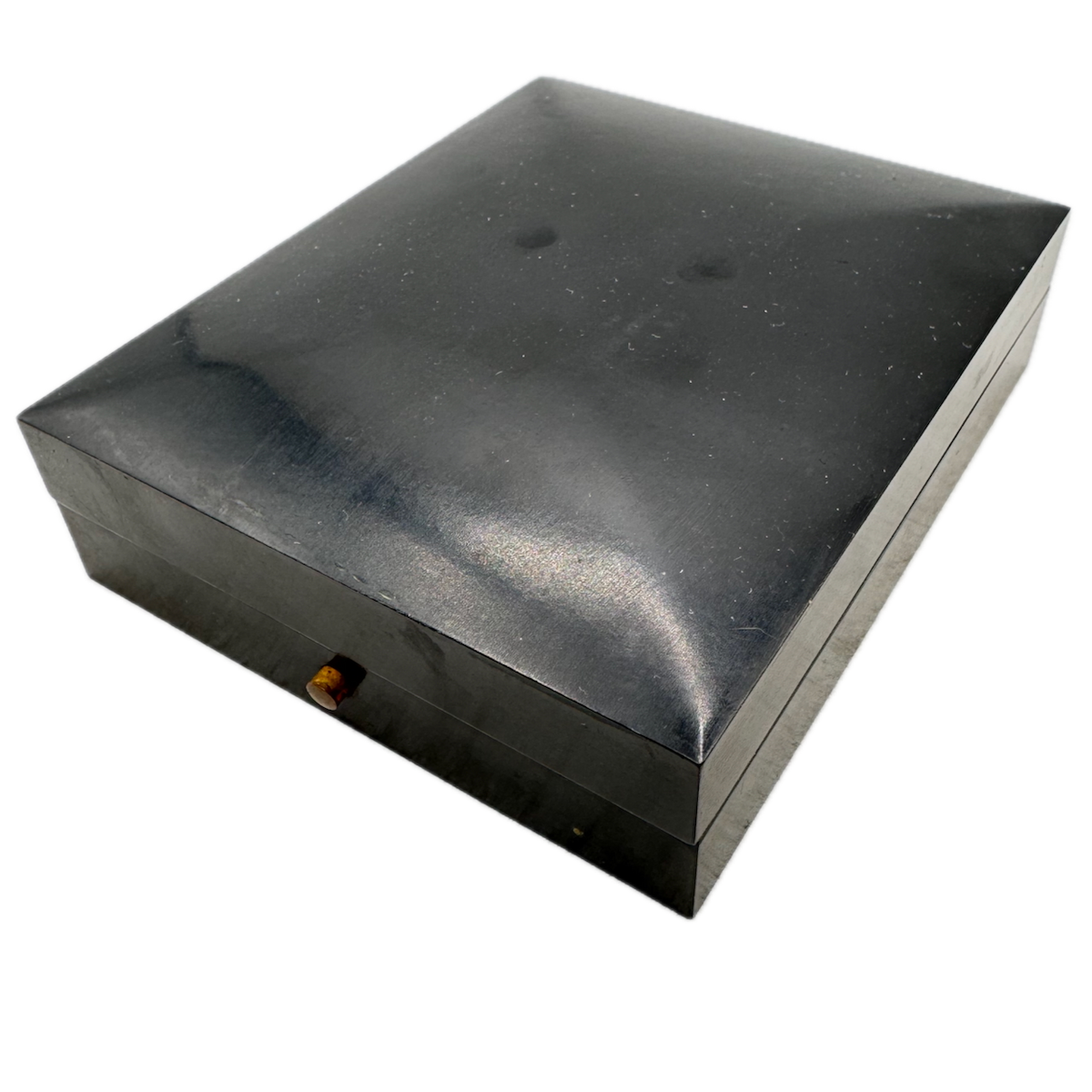 Vintage Howard Button Deploy Case Men's Pocketwatch Box Black Wood & Velvet Line