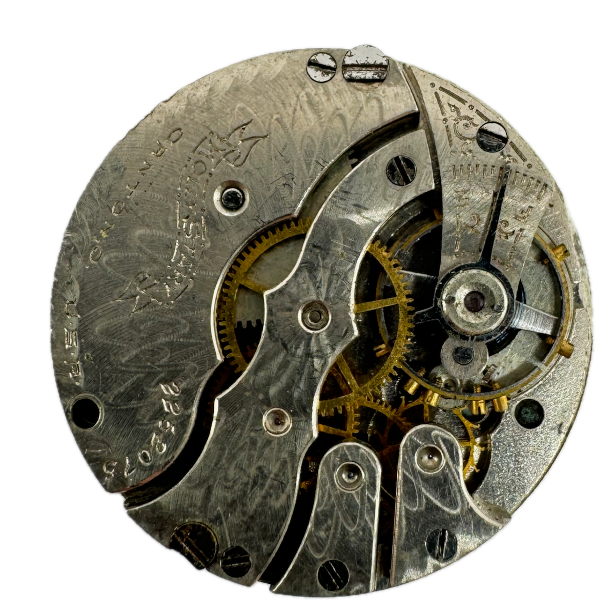 Antique 3/0s 1906 Hampden 7 Jewel Hunter Pocket Watch Movement Molly Stark USA