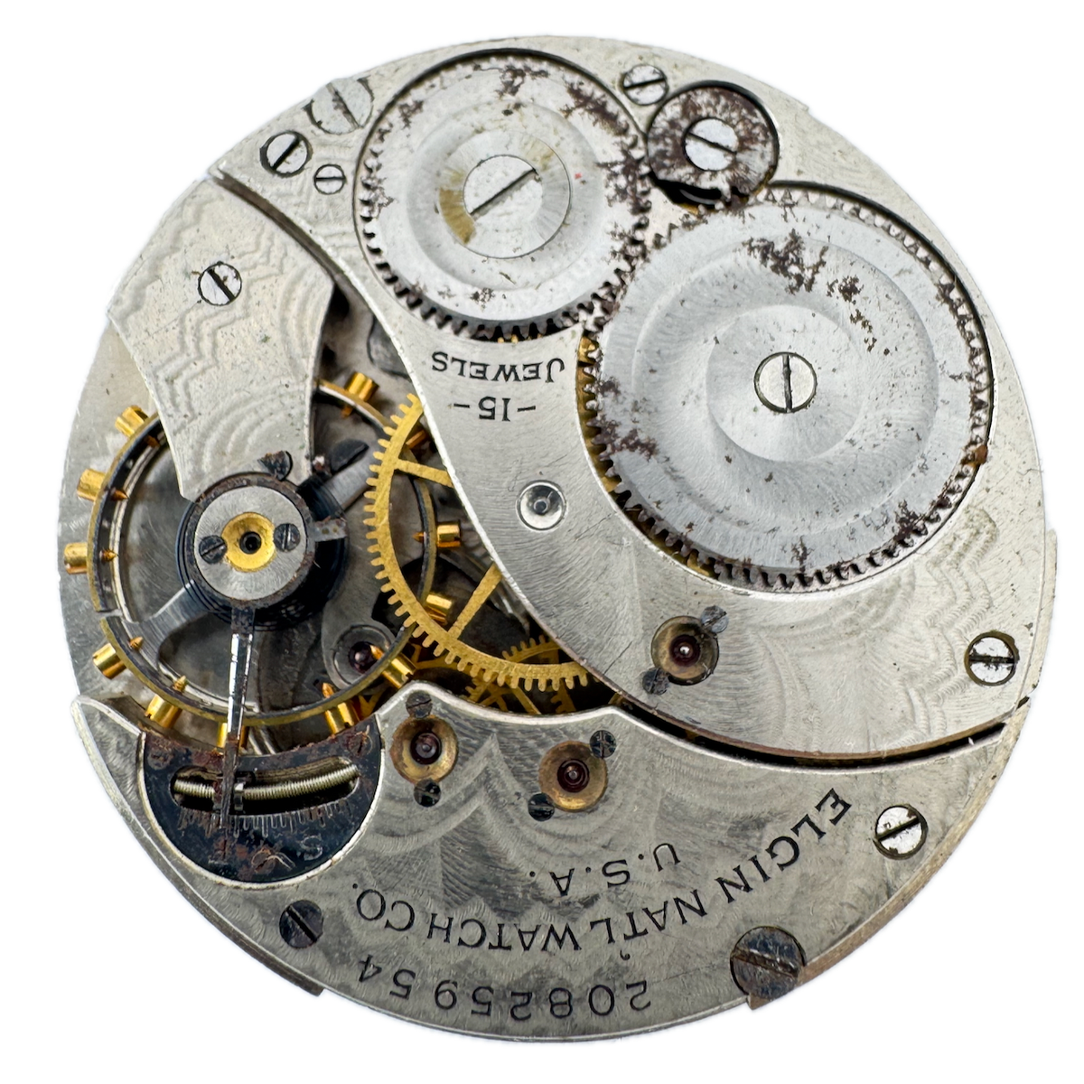 Antique 12s 1918 Elgin 15 Jewel Mechanical Pocket Watch Movement 315 USA