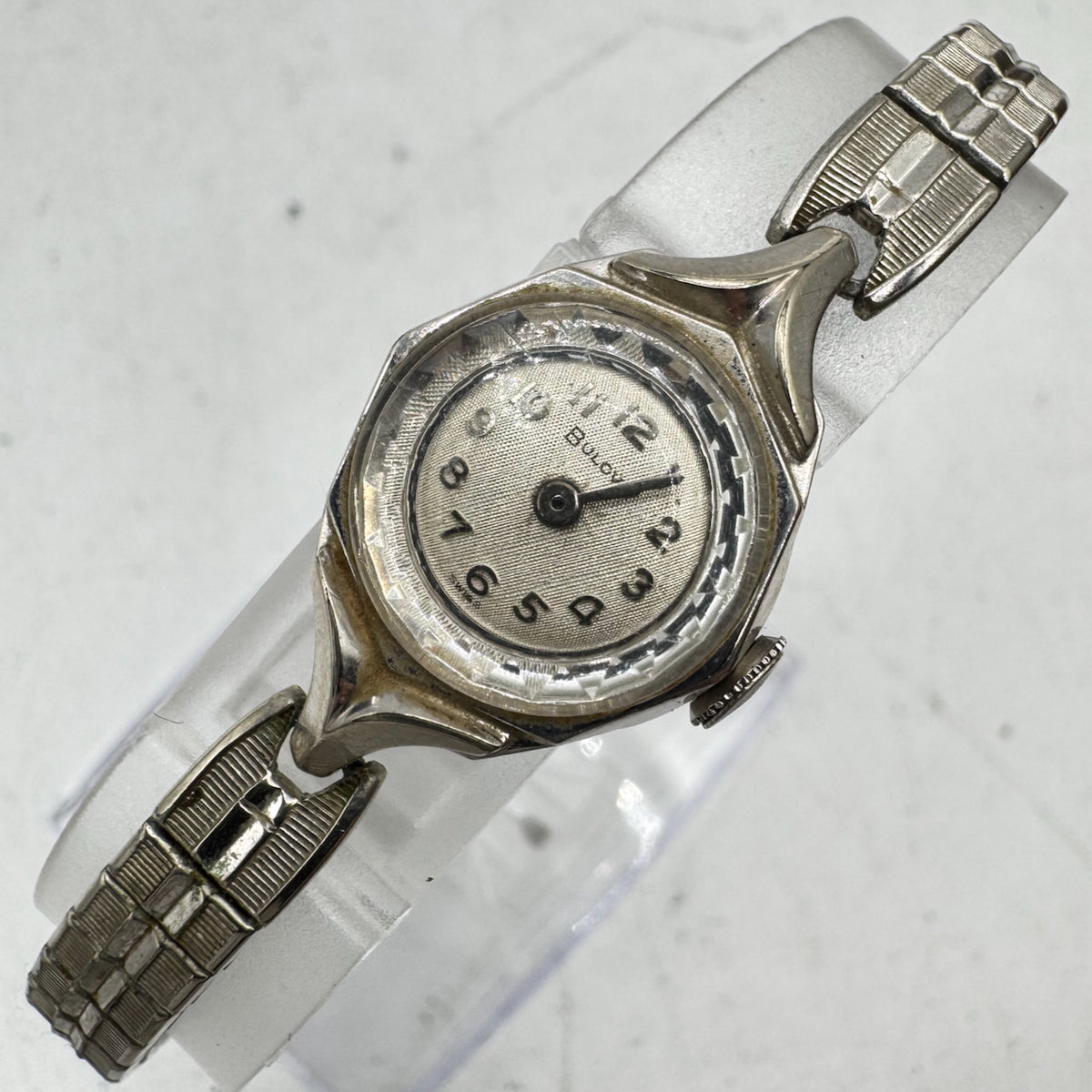 Vintage 1967 Bulova Linen Ladies Mechanical Wristwatch 6CT Steel & 10k W RGP