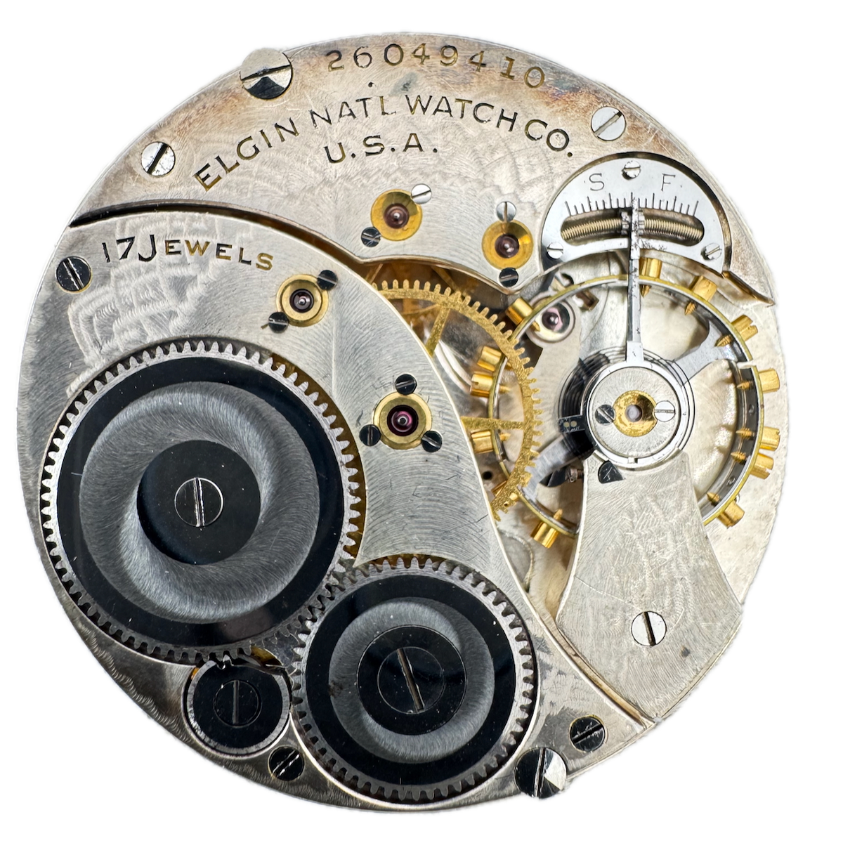 Antique 12s 1923 Elgin 17 Jewel Mechanical Pocket Watch Movement 345 USA