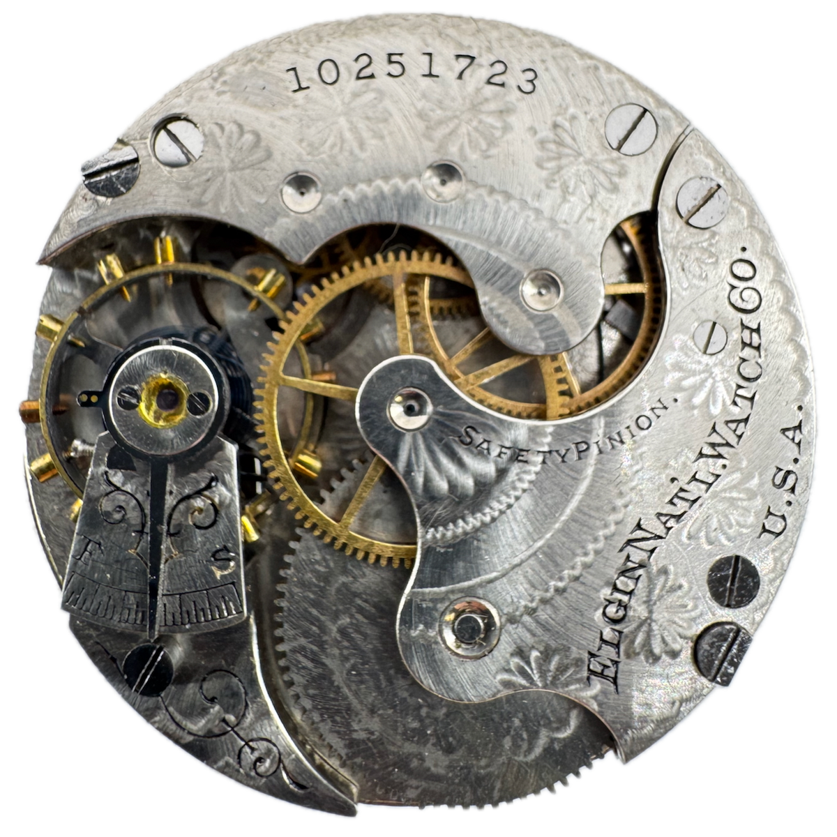 Antique 6s 1904 Elgin 7 Jewel Mechanical Hunter Pocket Watch Movement 206 USA