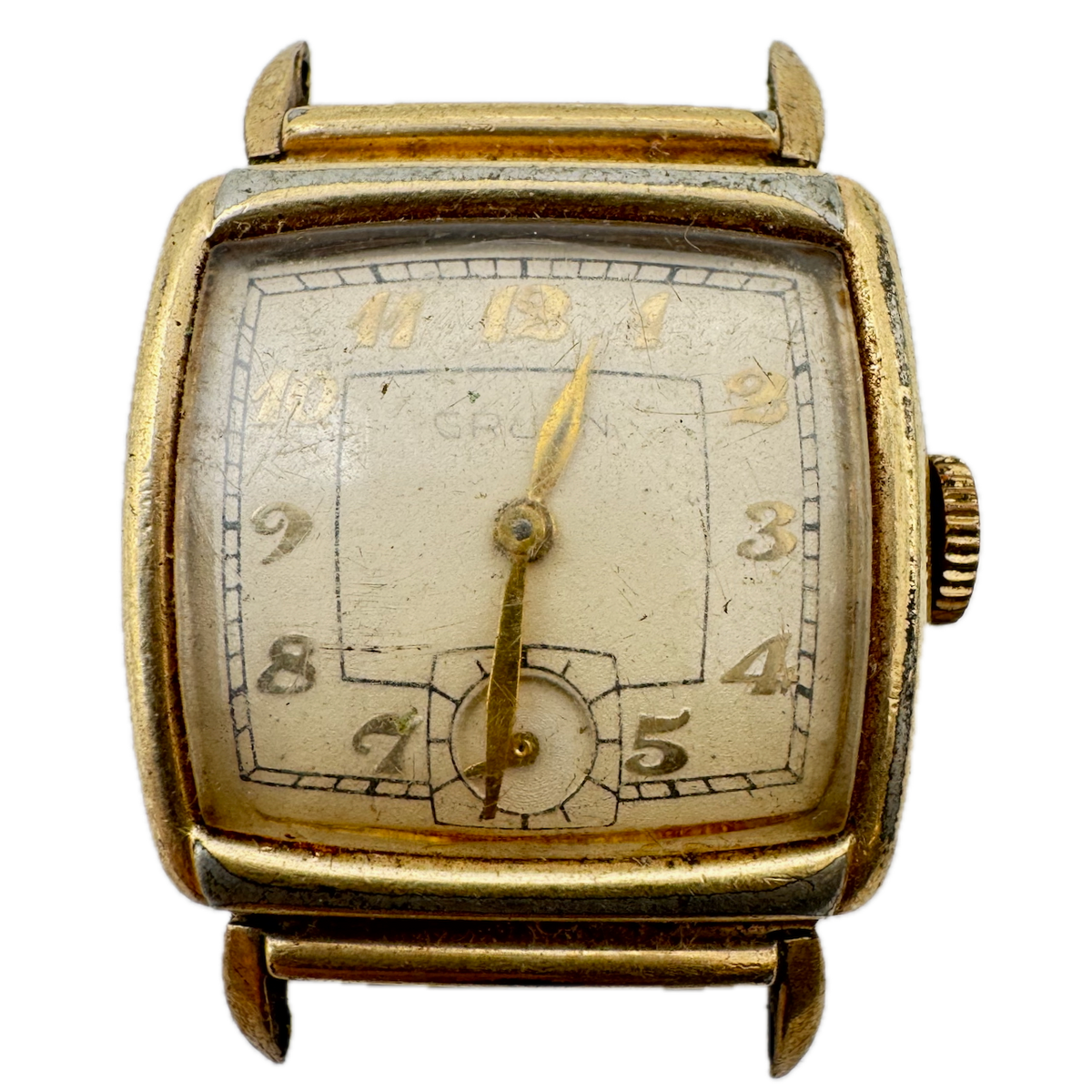 Vintage Gruen 481/411 Cushion Men's Mechanical Wristwatch 411C Steel & 10k GF