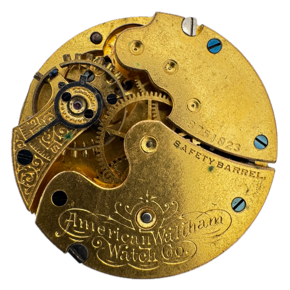 Antique 0s 1898 Waltham 15J Mechanical Hunter Pocket Watch Movement Seaside USA