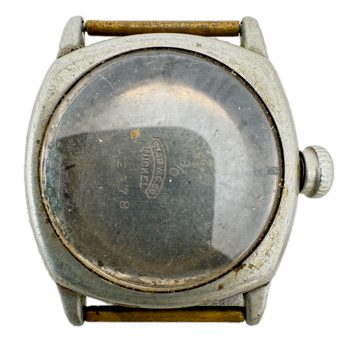 Vintage Star Watch Co. Cushion Early Men's Wristwatch Case 31mm Nickel USA