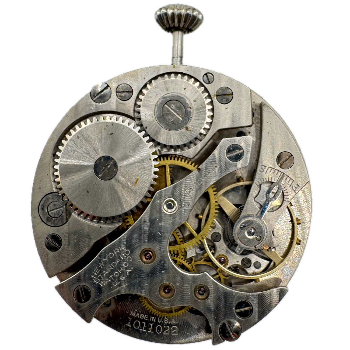 Antique 10s 1922 New York Standard K 15j Mechanical Pocket Watch Movement 1553