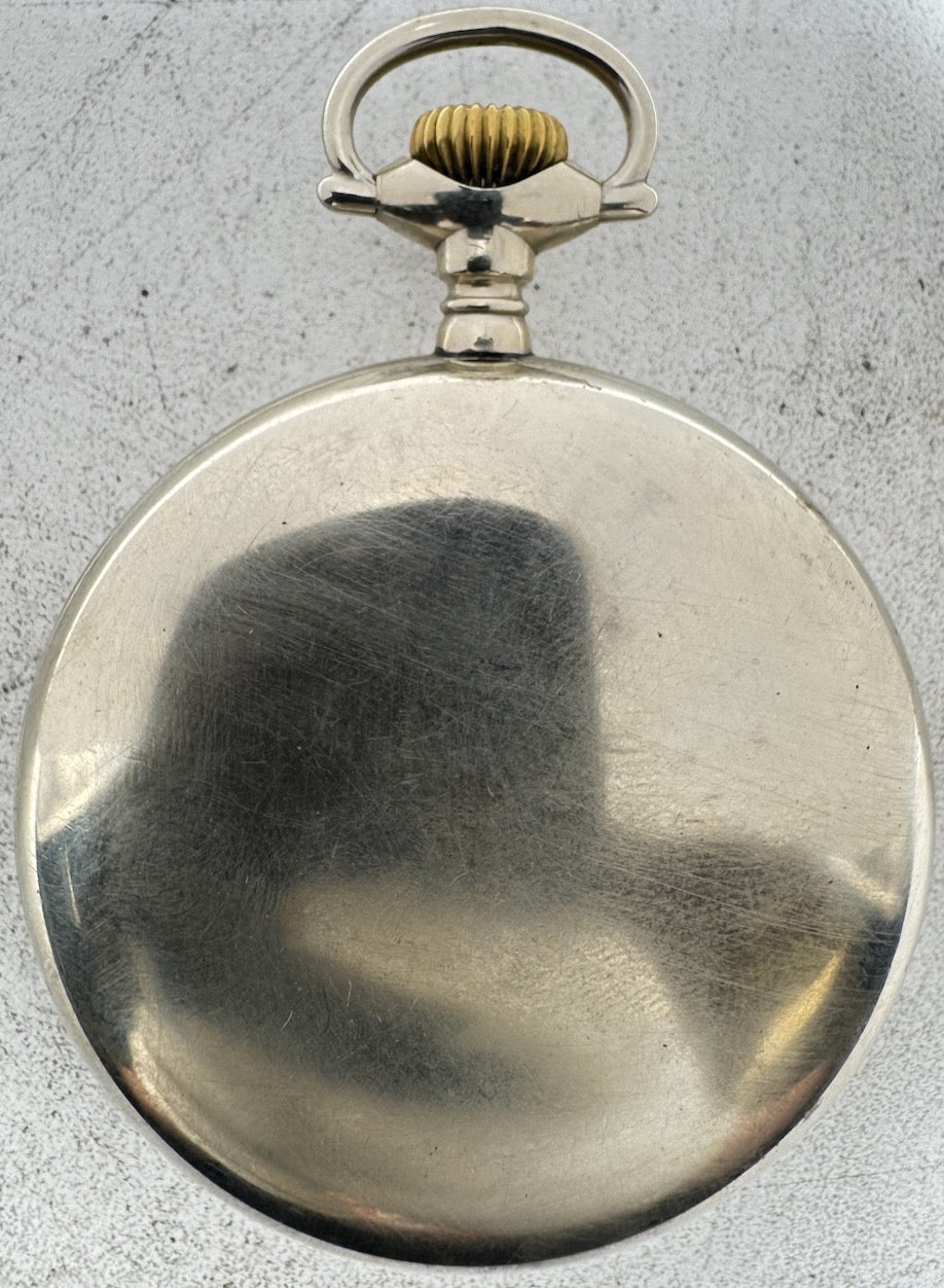 Antique 18 Size Philadelphia Crown Open Face Pocket Watch Case Silverode USA