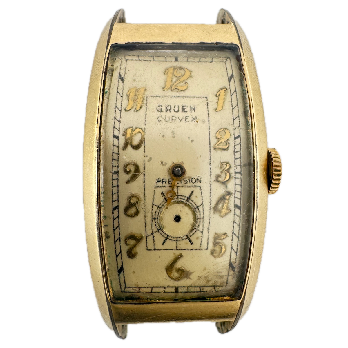 Vintage 22mm Gruen 330 x 295 Curvex Men's Mechanical Wristwatch Swiss 14k GF