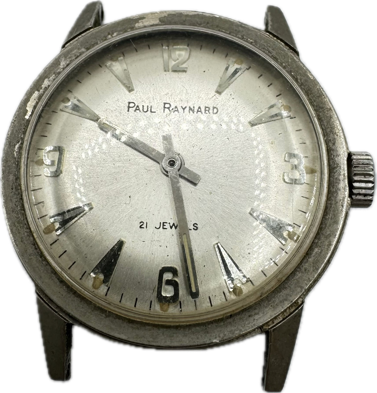 Vintage Paul Raynard 21 Jewel Men's Mechanical Wristwatch Swiss Chrome Plated