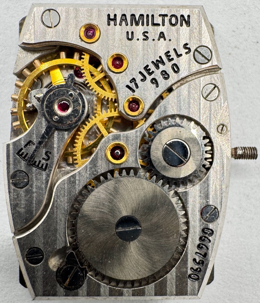 Vintage 18.5mm Hamilton Art Deco 17J Mechanical Men's Wristwatch Movement 980