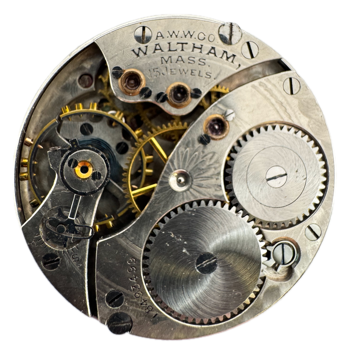 Antique 0s 1912 Waltham 15 Jewel Hunter Pocket Watch Movement 165 USA
