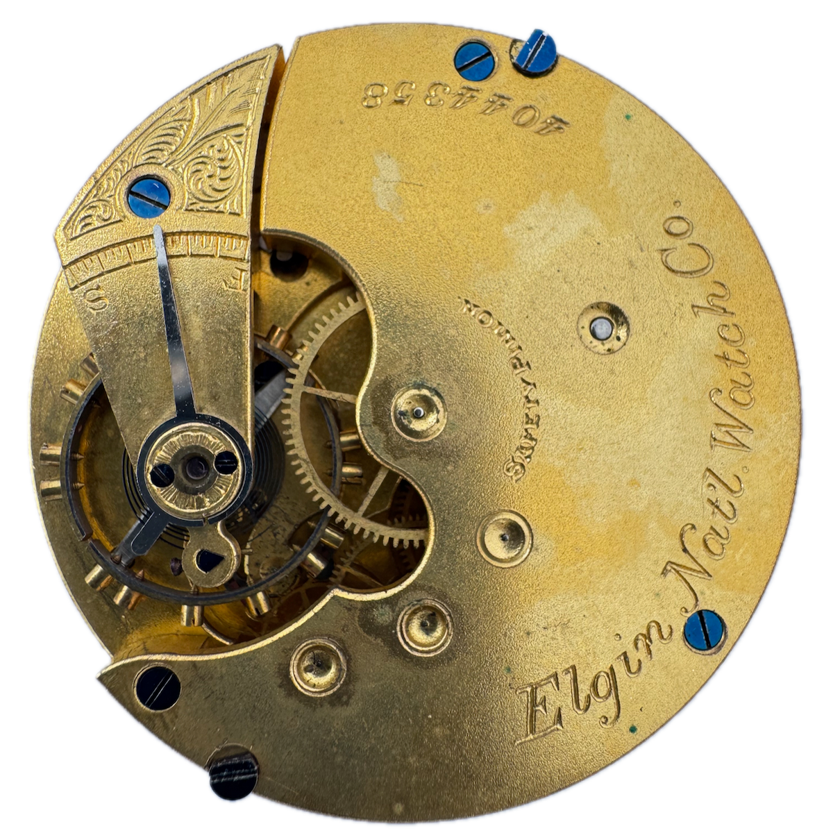 Antique 16 Size Elgin Mechanical Open Face Pocket Watch Movement Grade 104 USA