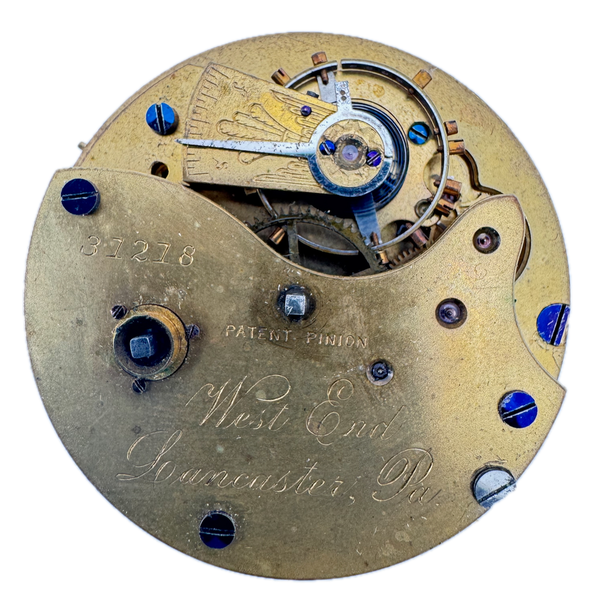 Antique 18s 1880 West End Lancaster 10 Jewel Key Wind Pocket Watch Movement USA