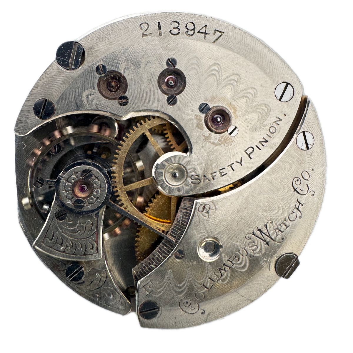 Antique 6 Size Columbus 16 Jewel Mechanical Hunter Pocket Watch Movement