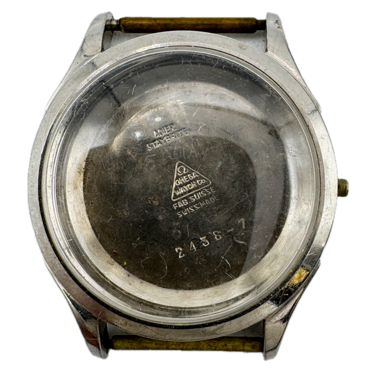 Vintage Omega 2438-7 Men's Wristwatch Case for for Bumper Automatic 33mm Steel