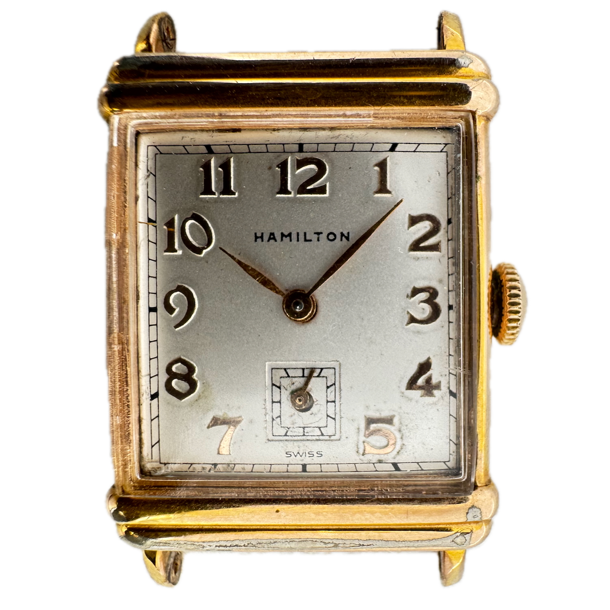 Vintage 21.5mm Hamilton Men's Quartz Wristwatch Swiss 10k Gold Filledfor Parts