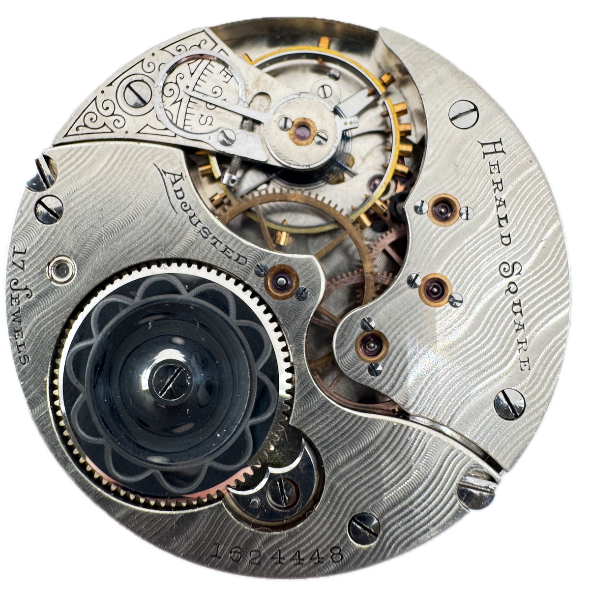 Antique 16s 1902 Illinois Herald Square 17 Jewel Pocket Watch Movement 175 USA
