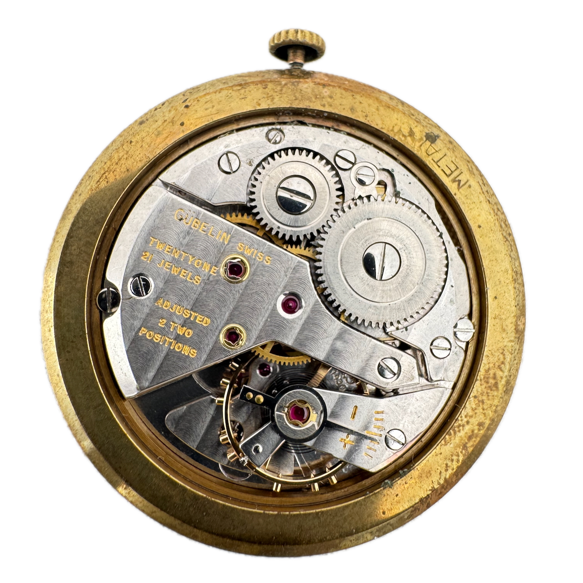 Gübelin Sunburst Mechanical Men's Wristwatch Movement A.Schild 1430 Swiss Runs