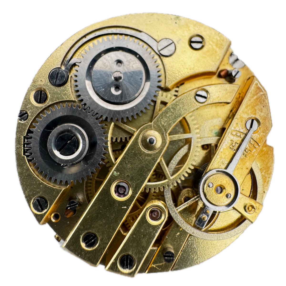 Antique 0s Unbranded Cylinder Escapement Hunter Pocket Watch Movement Swiss