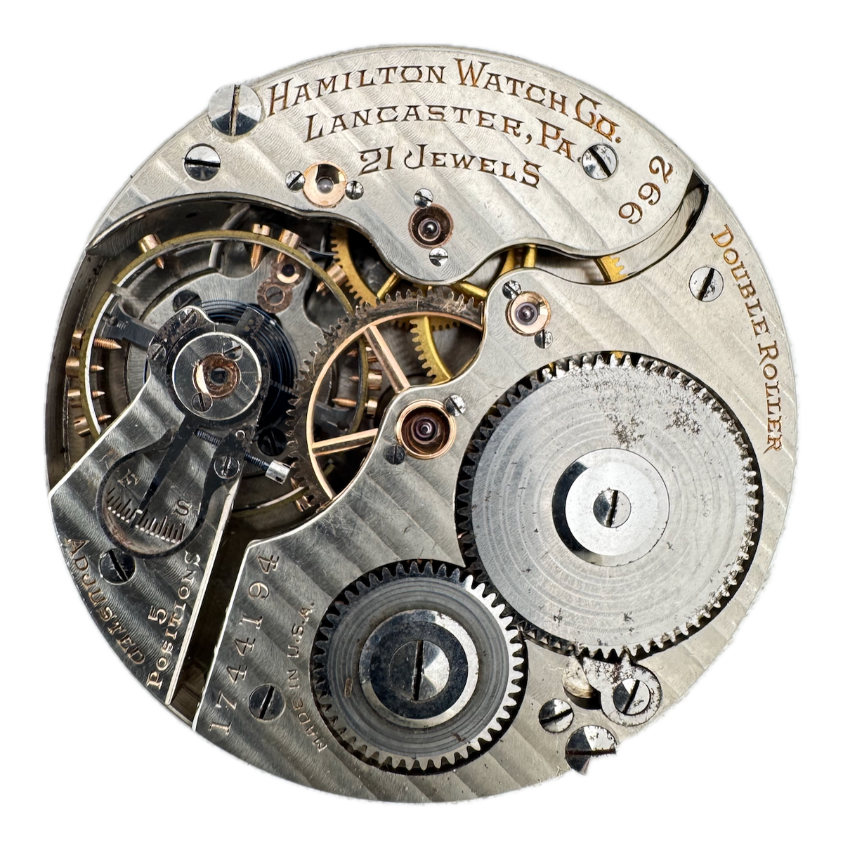 Antique 16s 1924 Hamilton 21j Mechanical Railroad Pocket Watch Movement 992 USA