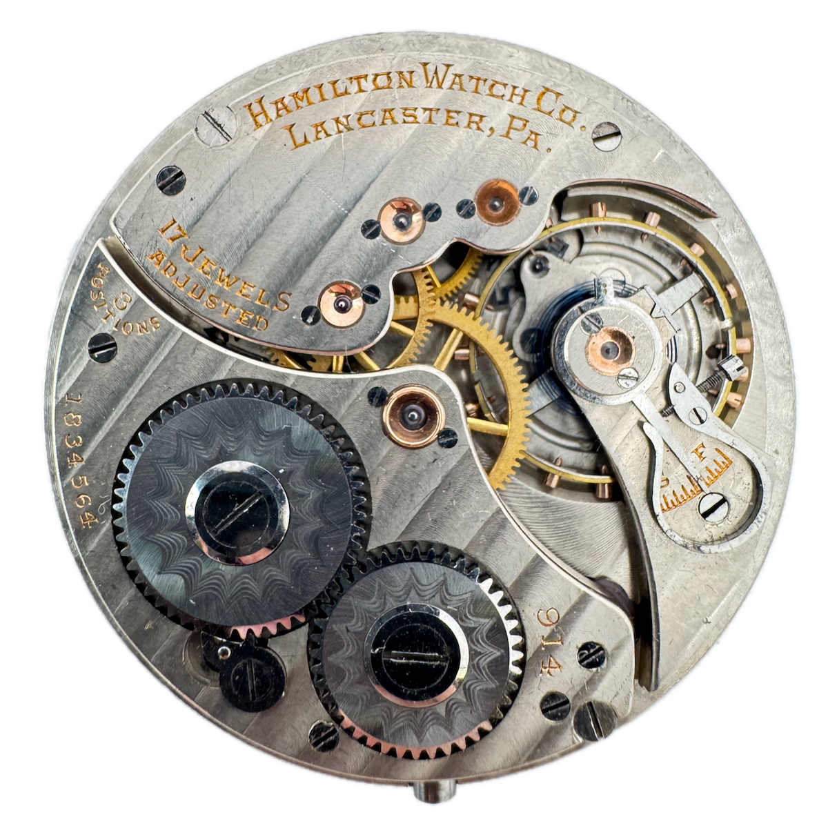 Antique 14s 1917 Hamilton 17 Jewel Mechanical Pocket Watch Movement 914 USA