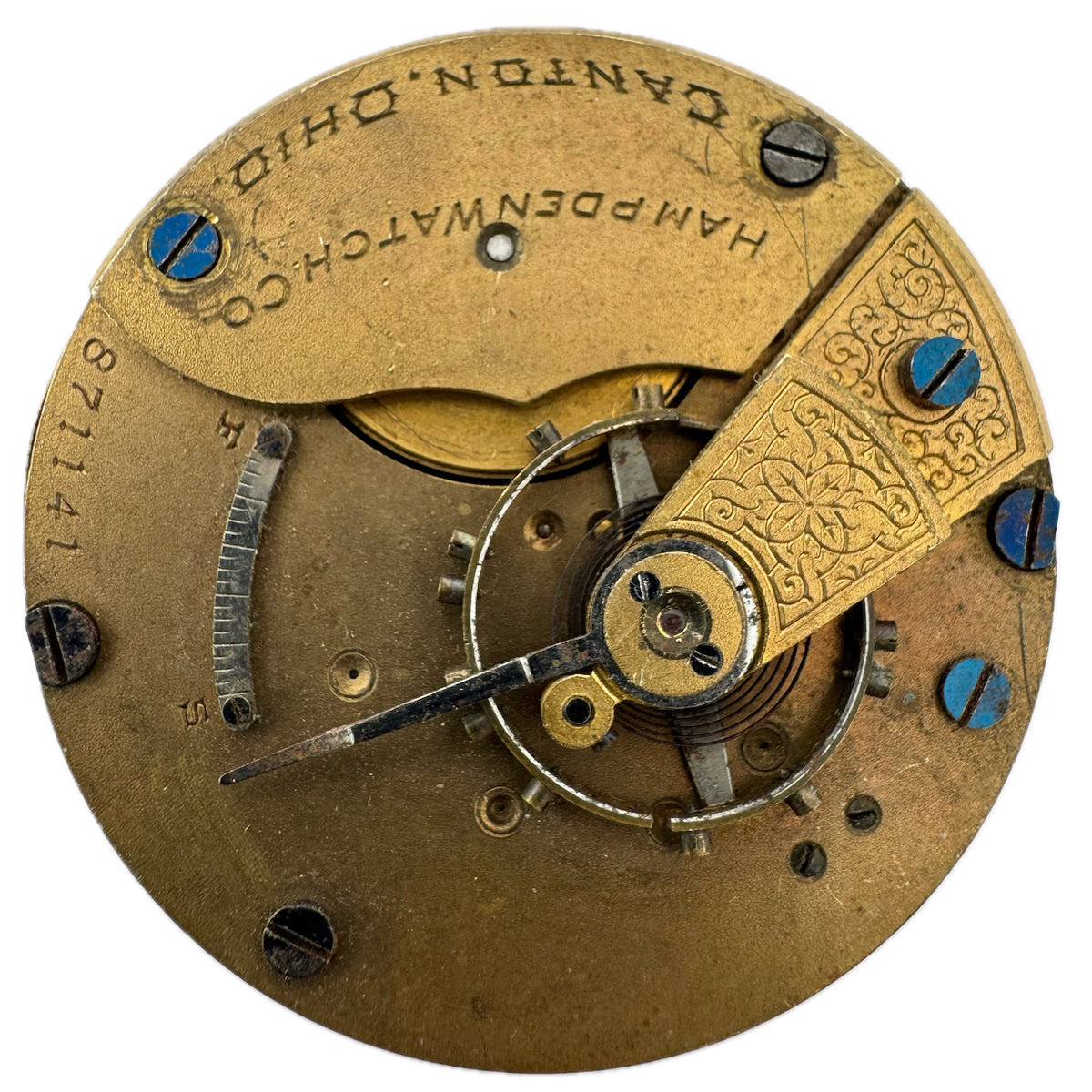 Antique 18s 1894 Hampden 7 Jewel Mechanical Hunter Pocket Watch Movement USA