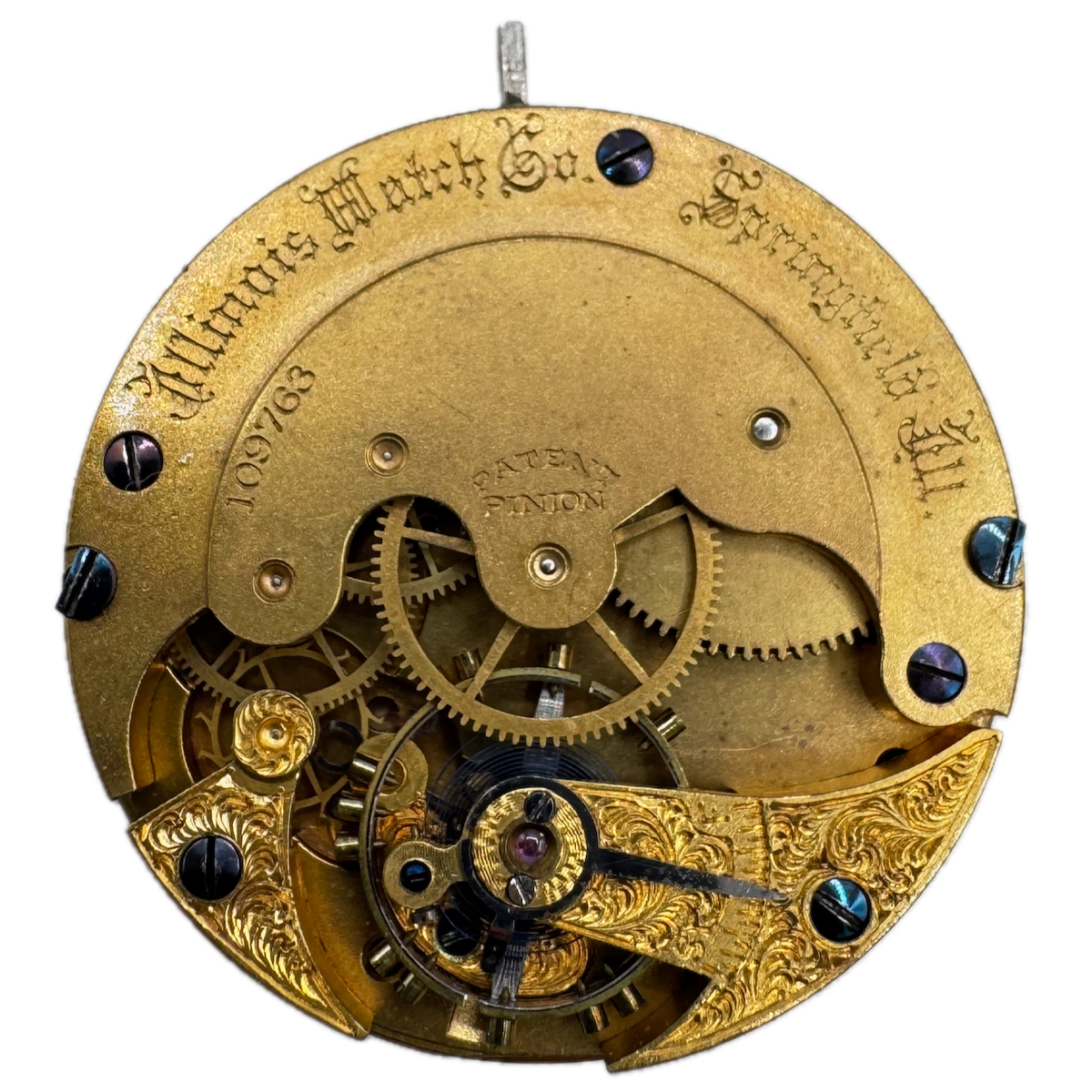 Antique 8s 1881 Illinois 7 Jewel Mechanical Hunter Pocket Watch Movement 151 USA