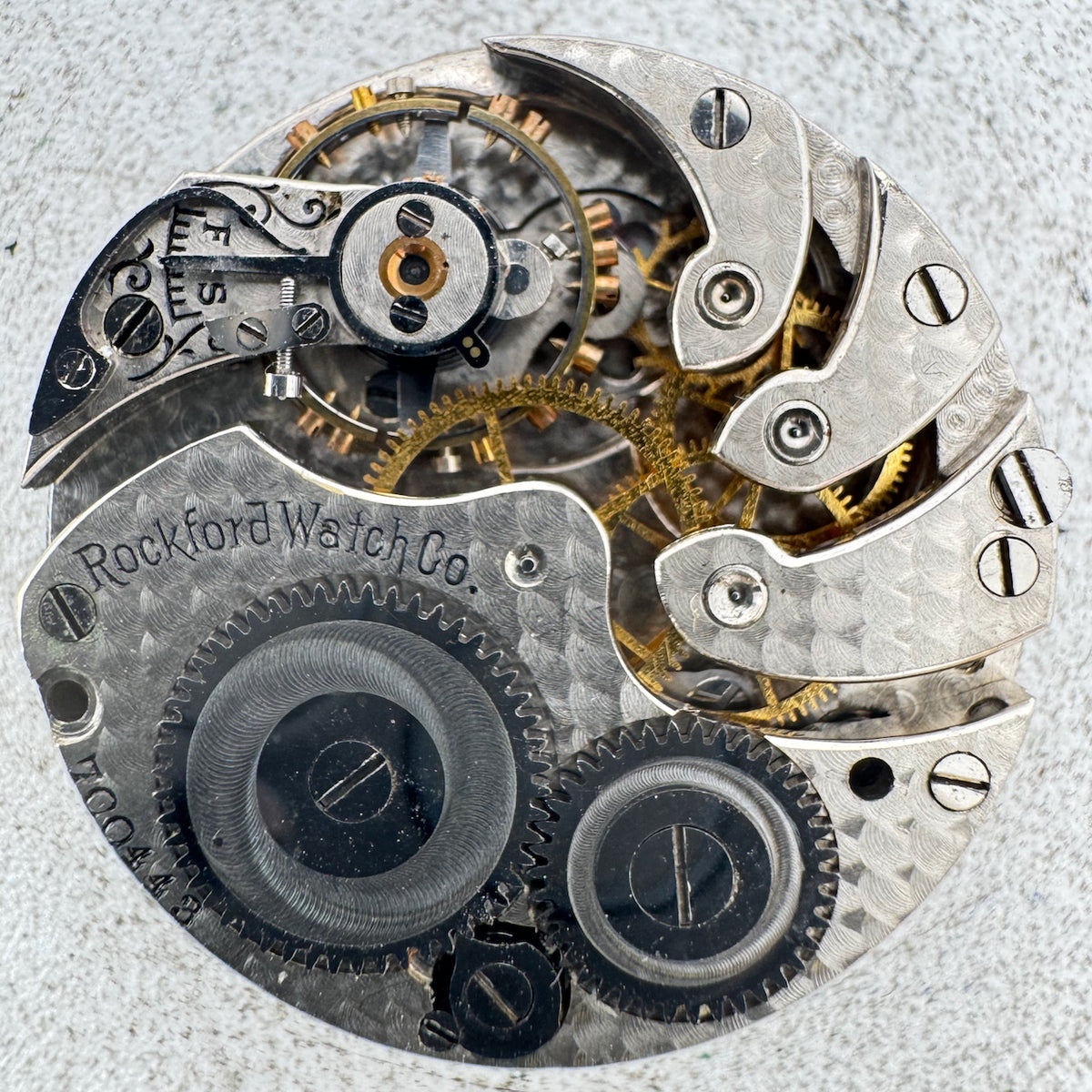 Antique 0s 1907 Rockford 7j Mechanical Hunter Pocket Watch Movement 180 USA