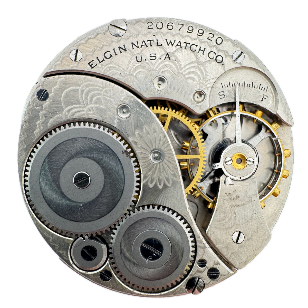 Antique 12s 1918 Elgin 7 Jewel Mechanical Pocket Watch Movement 303 USA