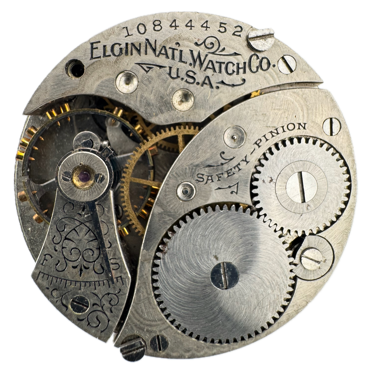 Antique 0s 1904 Elgin 7 Jewels Mechanical Hunter Pocket Watch Movement 320 USA