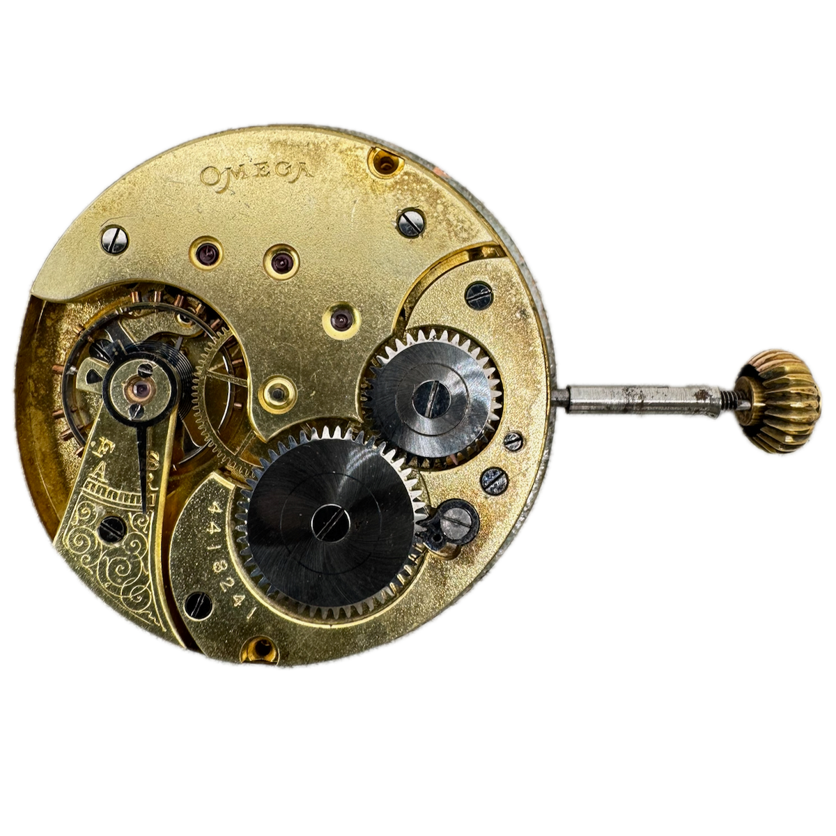 Antique Omega Micro Regulator Mechanical Hunter Config. Pocket Watch Movement