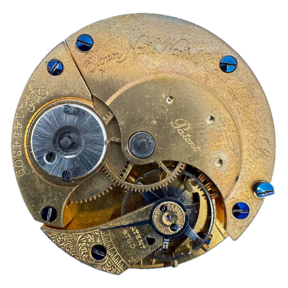 Antique 10s 1884 Elgin 7 Jewel Key Wind Open Face Pocket Watch Movement 28 USA