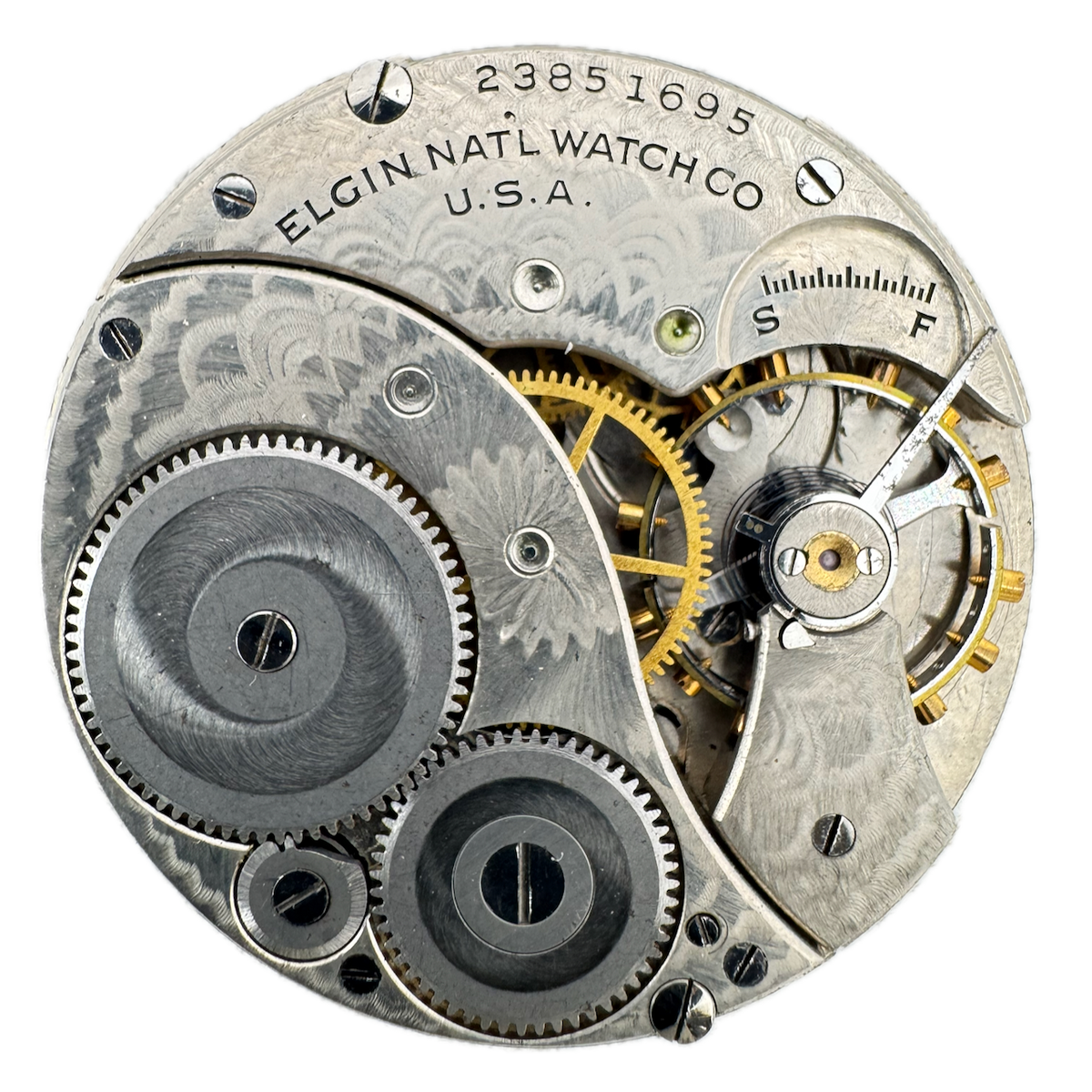 Antique 12s 1921 Elgin 7 Jewel Mechanical Pocket Watch Movement 303 USA