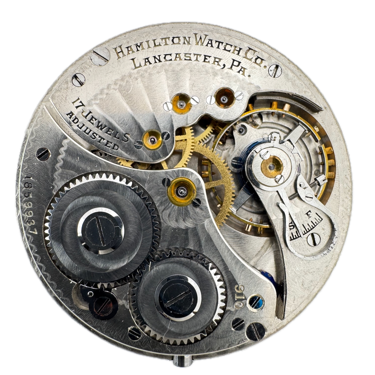 Antique 14s Hamilton 1 17 Jewel Mechanical Pocket Watch Movement 910 USA fRepair