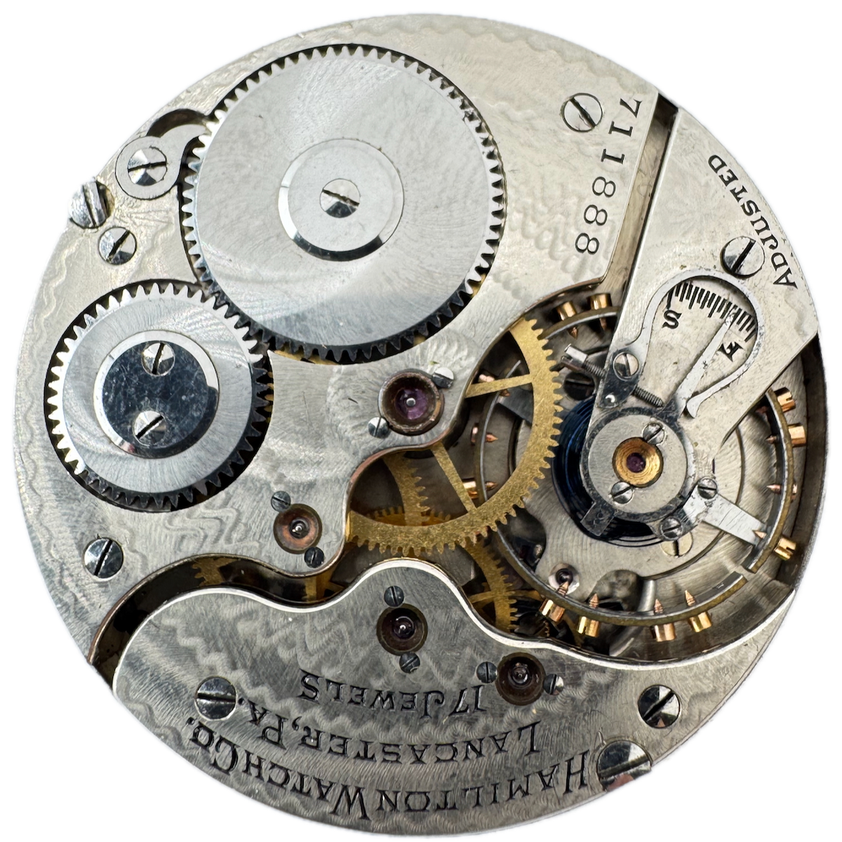 Antique 16s 1908 Hamilton 17 Jewel Mechanical Hunter Pocket Watch Movement 975