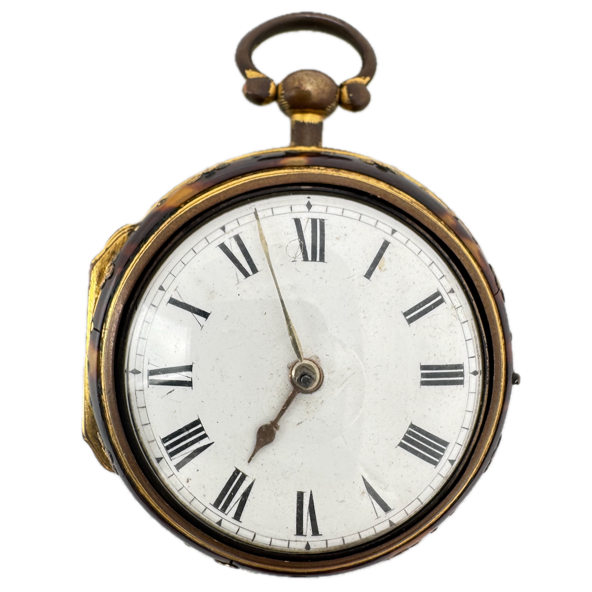 Antique 50mm John Bird London Key Wind Verge Fusee Pocket Watch Gilt Case