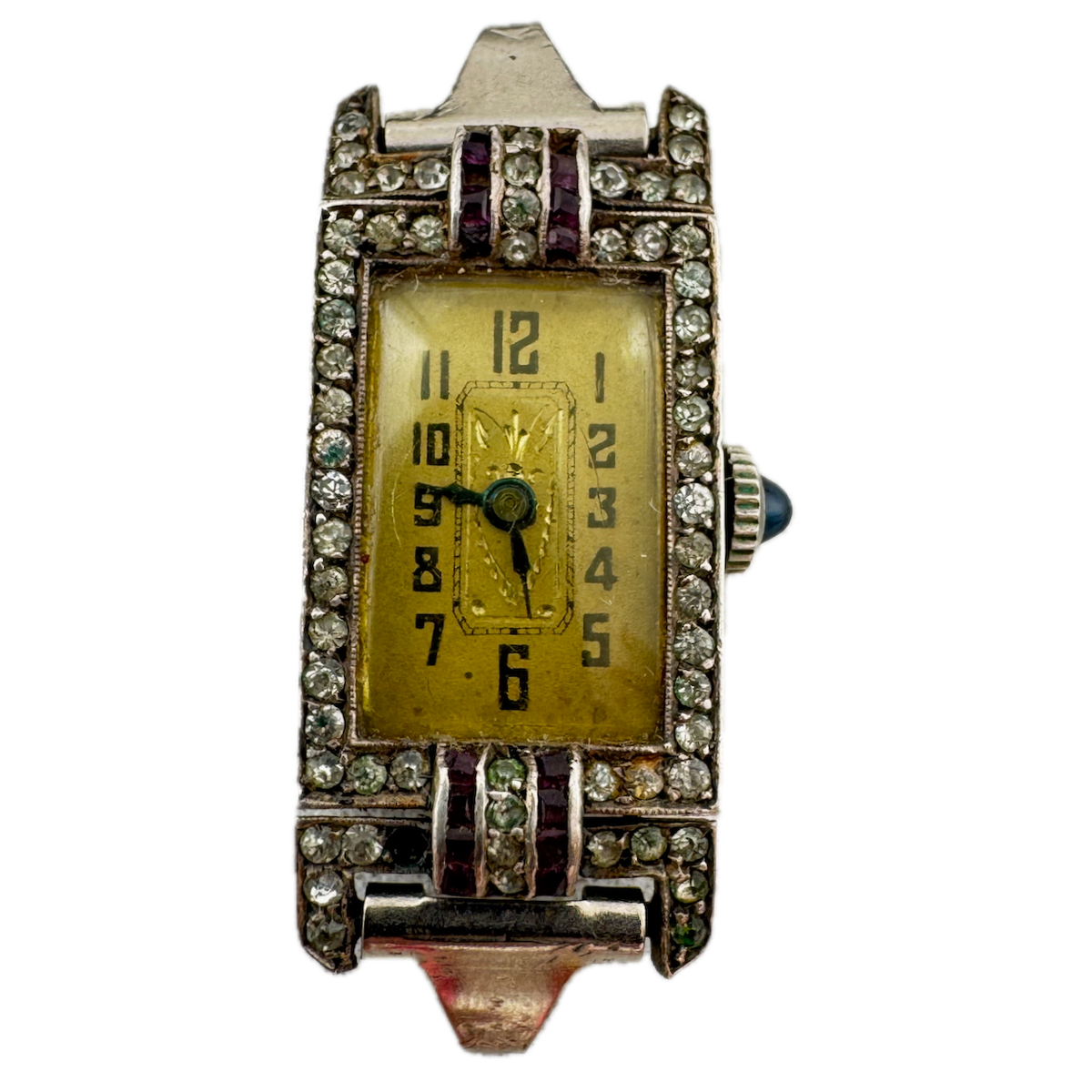 Vintage Scilla Diamond Art Deco Ladies Mechanical Wristwatch Sterling Silver