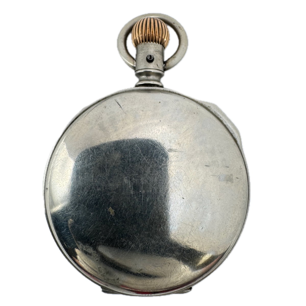Antique 18s Unbranded Coin Edge Open Face Pocket Watch Case Nickel USA