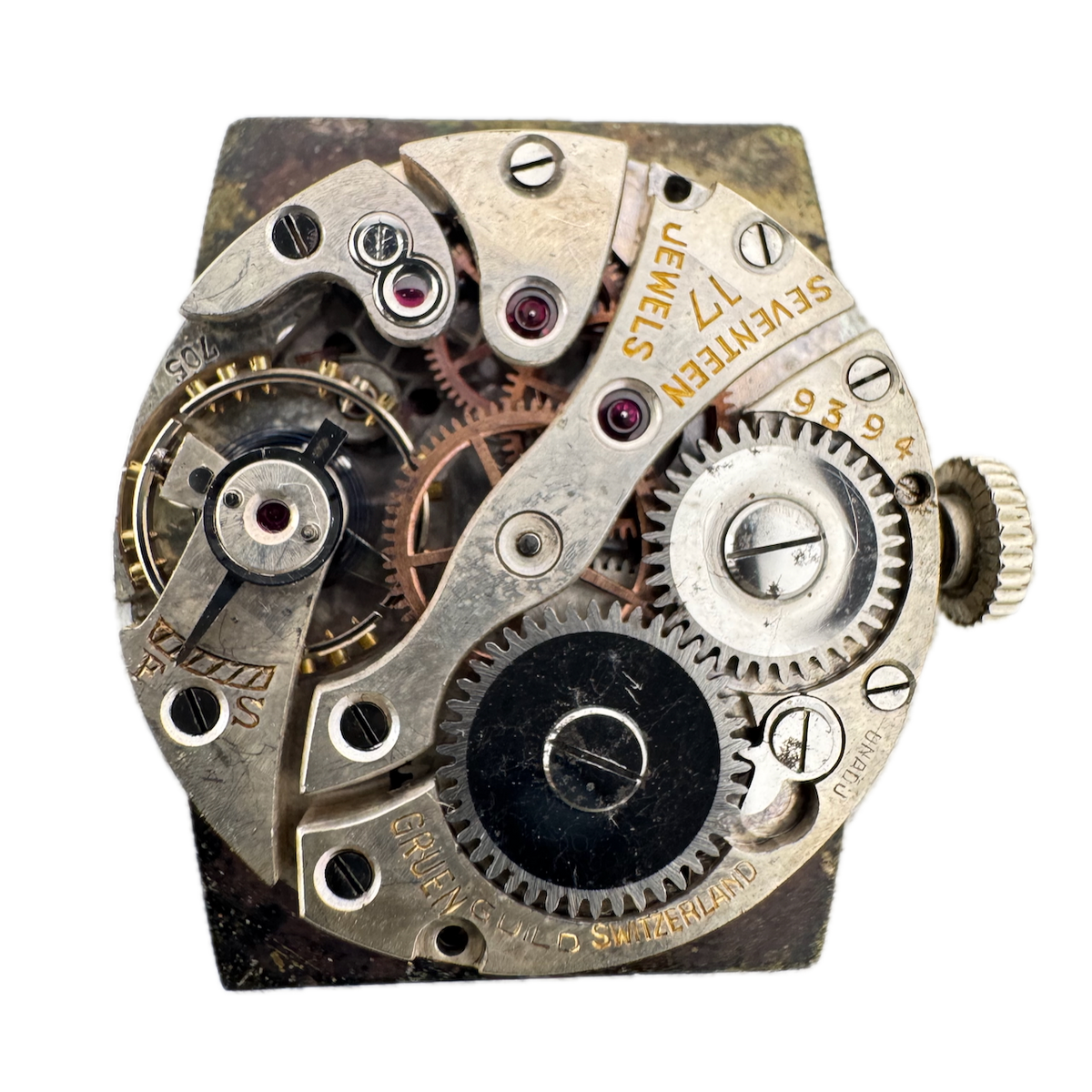 Vintage 22.5mm Gruen Guild 17j Mechanical Men's Wristwatch Movement 705 Swiss