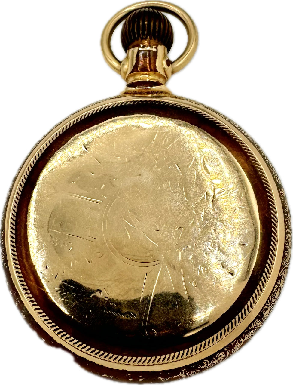 Antique 18S Atlantic Reverse Thread Open Face Pocket Watch Case Gold Filled