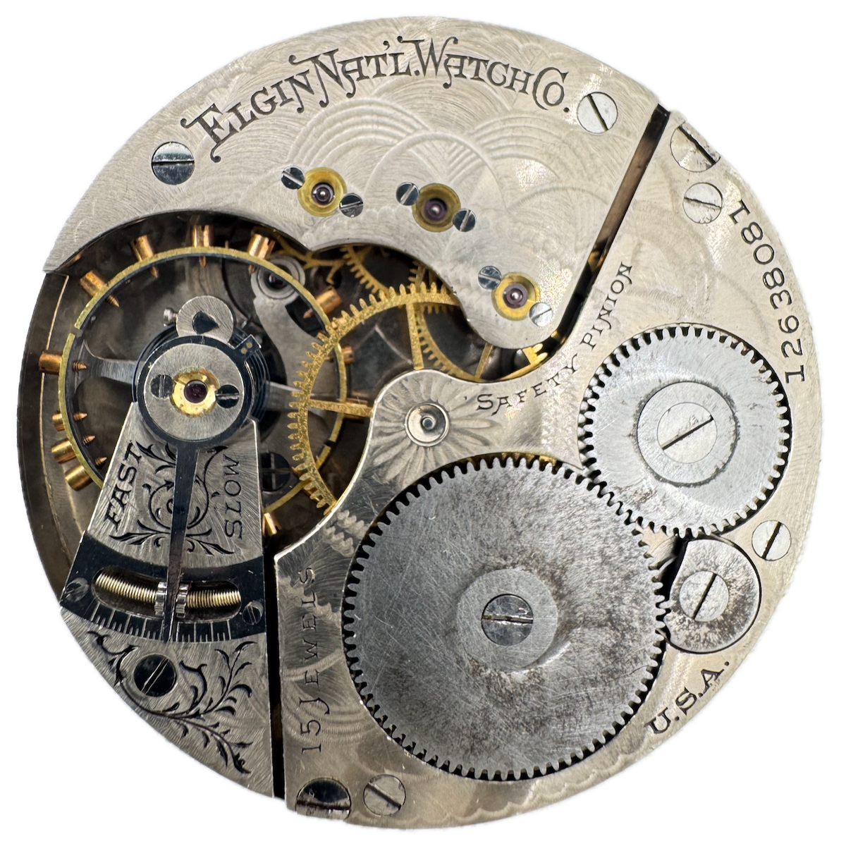Antique 16s 1907 Elgin 15 Jewel Mechanical Hunter Pocket Watch Movement 312 USA