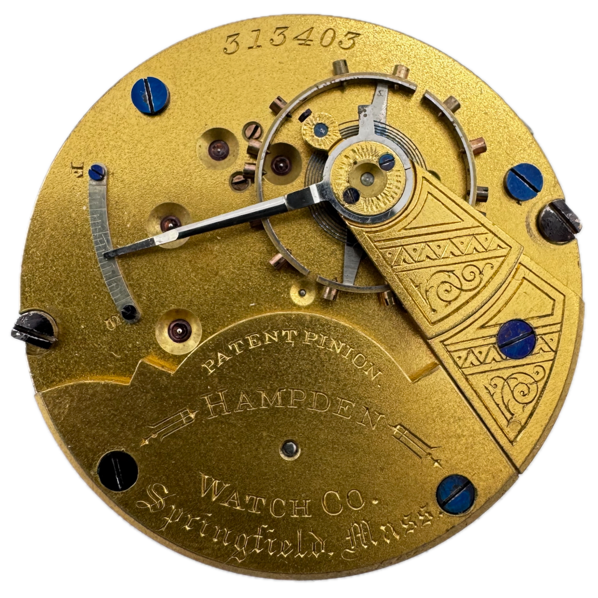 Antique 18s 1884 Hampden 11j Mechanical Open Face Pocket Watch Movement 54 USA
